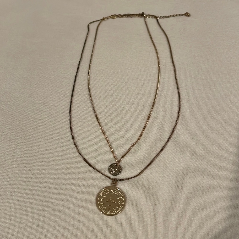 Gold double necklace